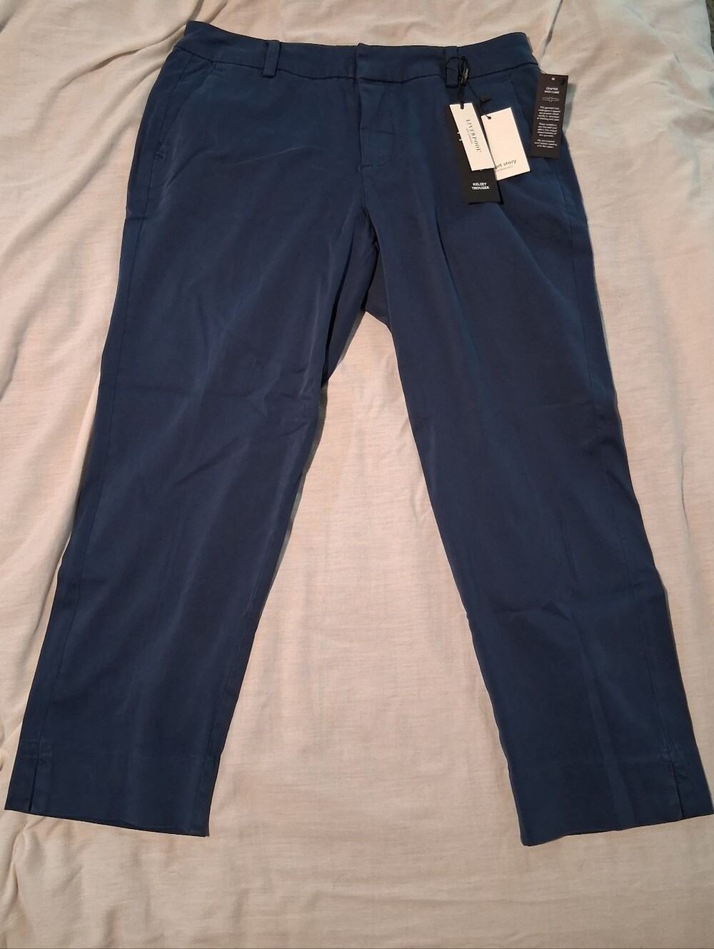 NWT Liverpool Los Angeles Kelsey Crop Slit Trousers Indigo Dusk Size Petite 8/29